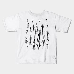 Enigmatic Shadows: Slender Man in the Woods Kids T-Shirt